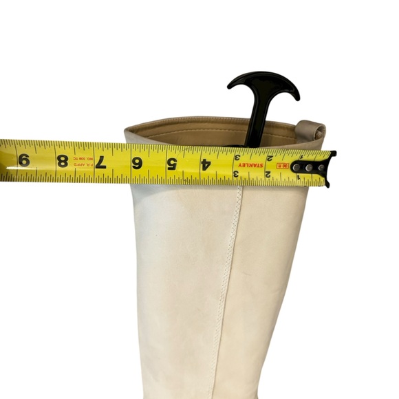 Elegant Cream Suede Knee-High Made in Italy Women's Boots - Picture 7 of 7